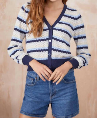 &amp;Isla - CARDIGAN AYLA POINTELLE STRIPE V