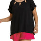 Umgee - Cut Out Frayed Fringe Top