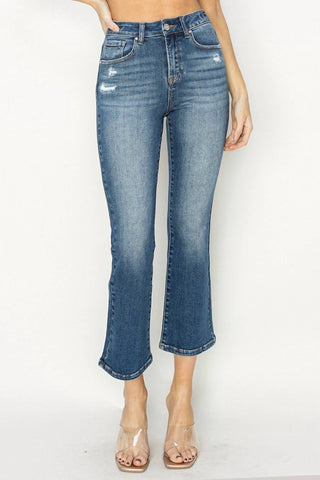 Risen - Calça Jeans Flare Crop de Cintura Alta