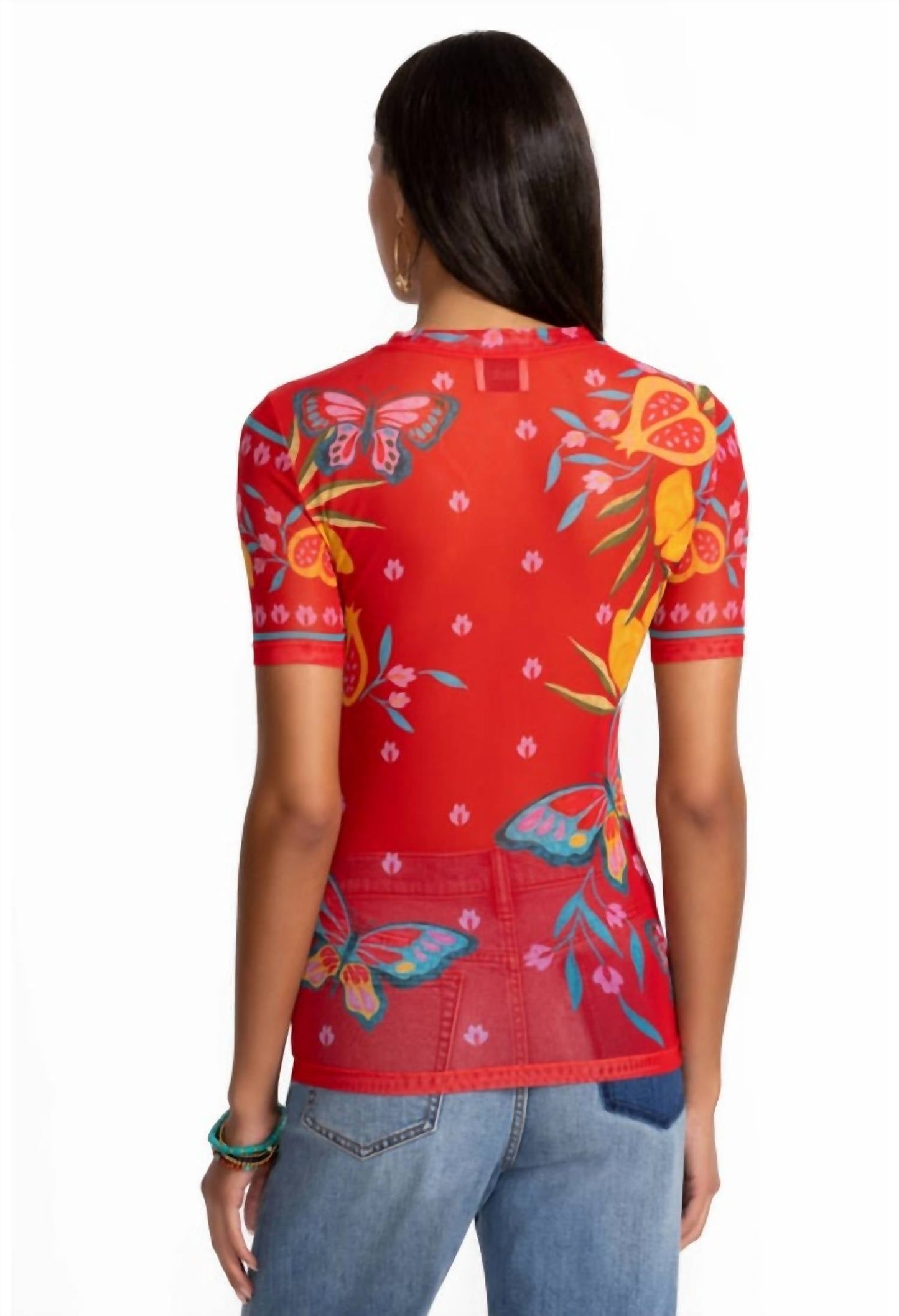 Johnny Was - ELEANOR SHORT SLEEVE MESH TEE