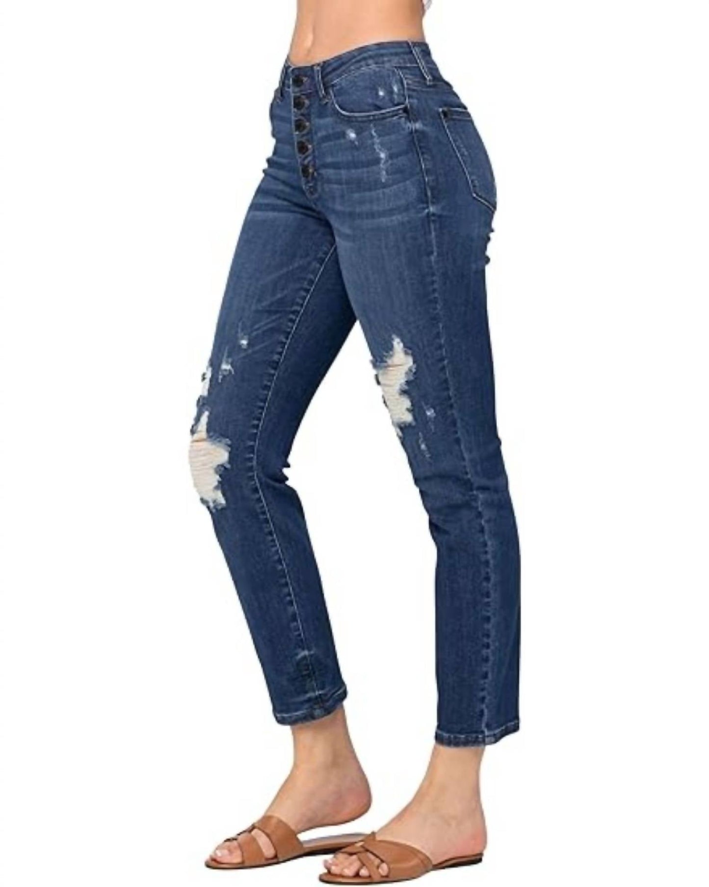 Judy Blue - High Waisted Distressed Jeans
