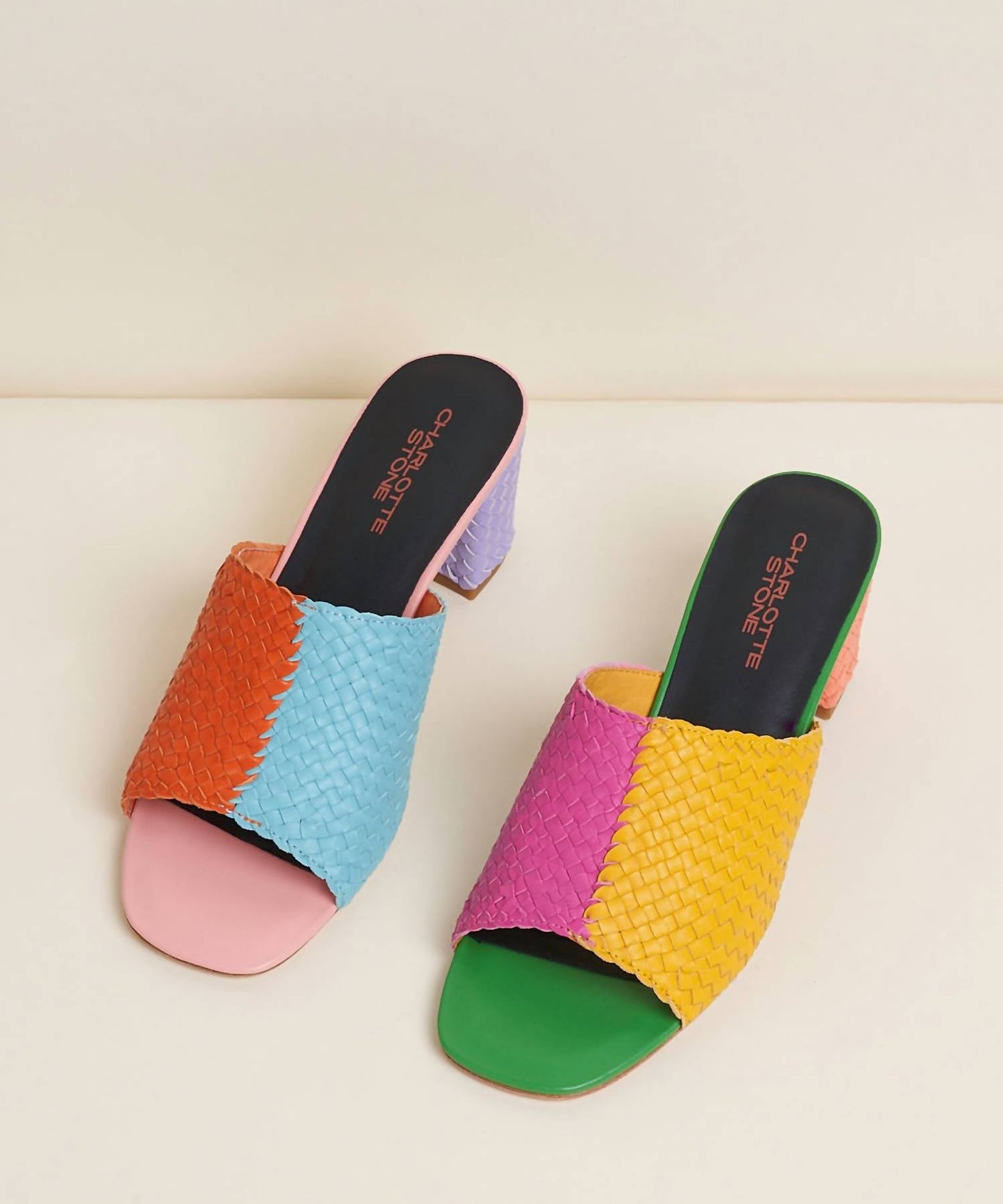 Charlotte Stone - Women's Lenu Woven Block Heel Mule Sandal