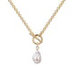 Eklexic - Women's Micro Royal Toggle & Xl Baroque Pearl Pendant Necklace