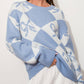 Pretty Garbage - Bow Checkered Knit Sweater