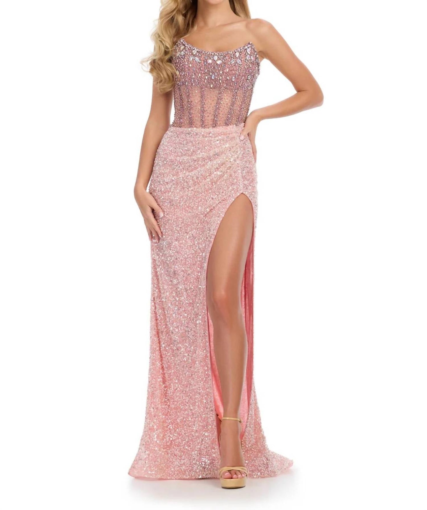 Ashleylauren - Dazzling Fully Hand Beaded Gown