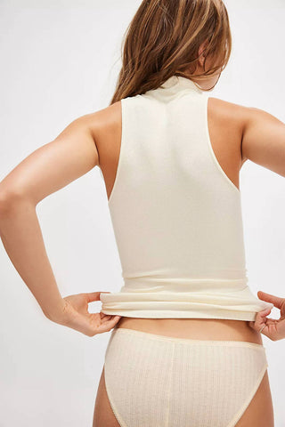 Free People - Regata de gola alta sem costura Always Ready