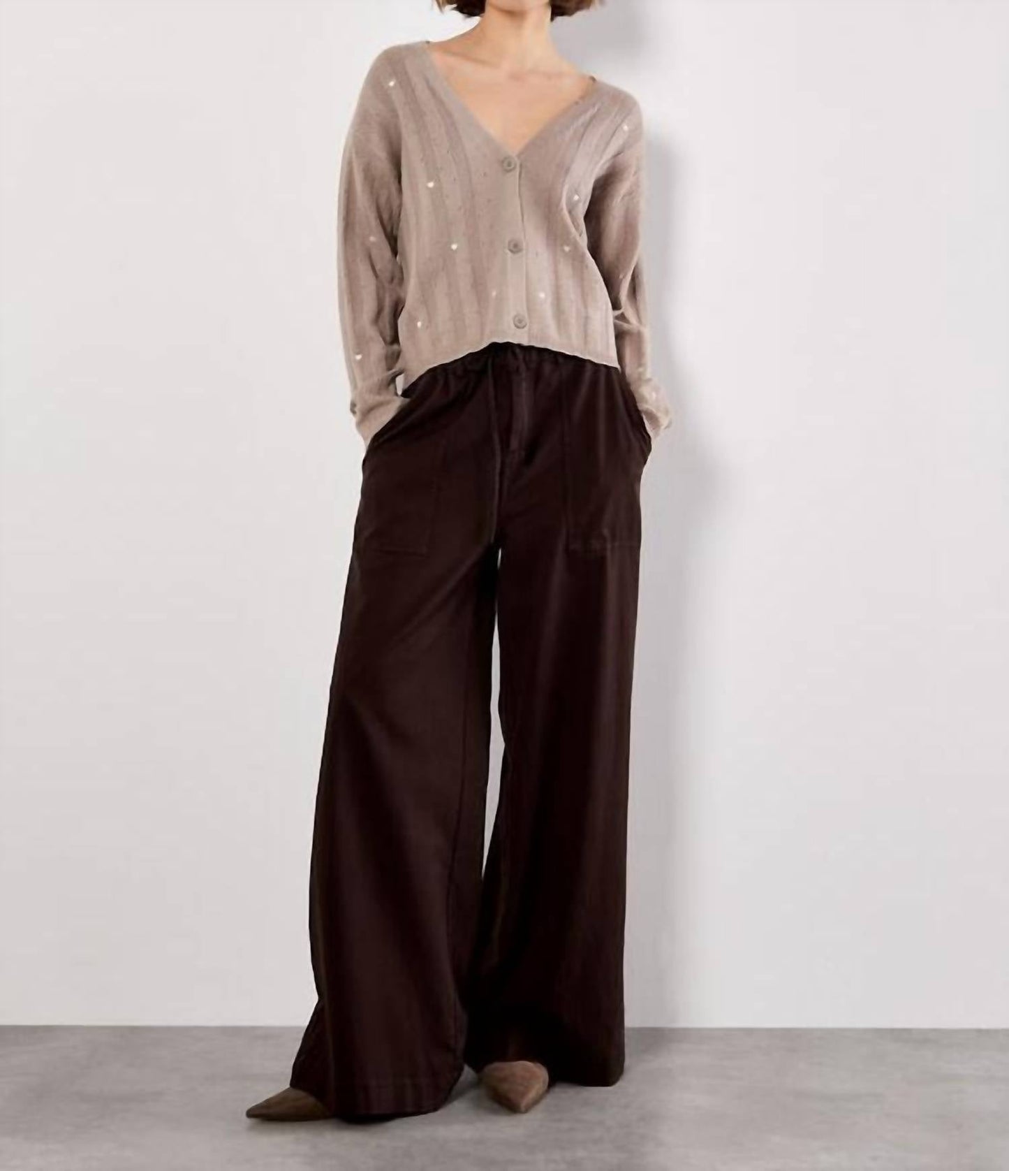 Apricot - Embroidered Hearts Cardigan