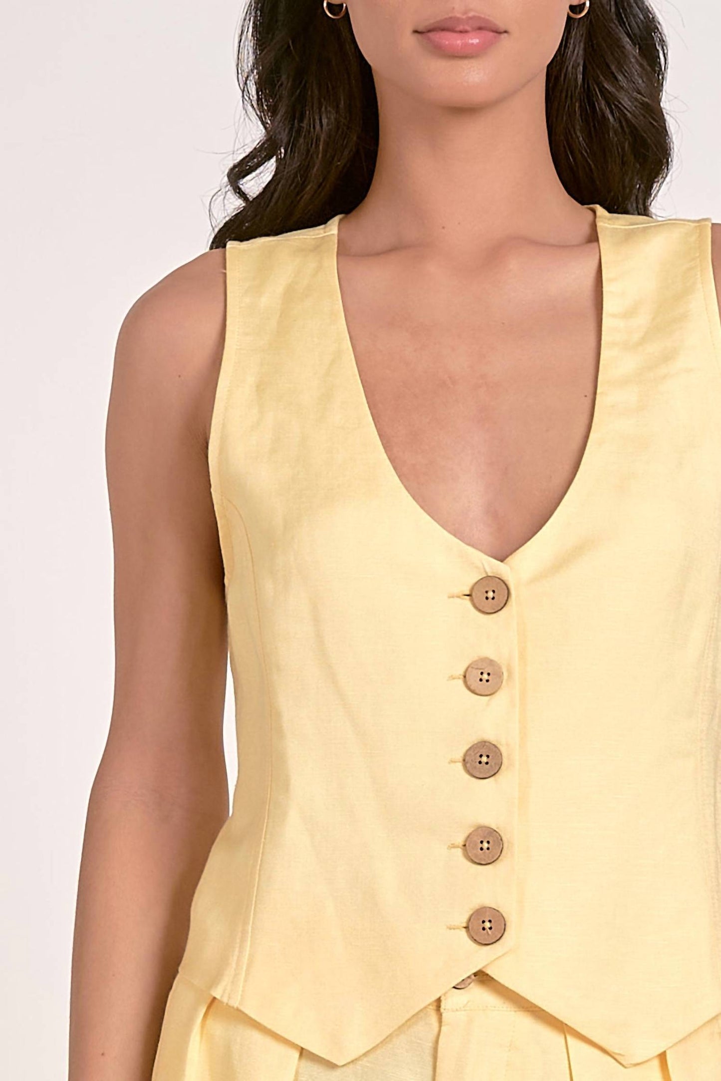 Elan - Linen Button Down Vest