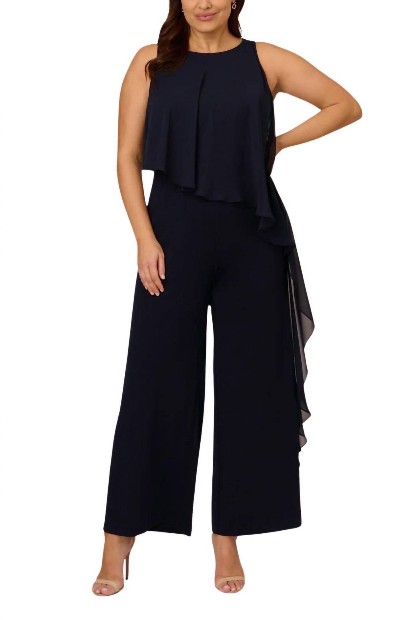 Adrianna Papell - Wide Leg Crepe Jumpsuit