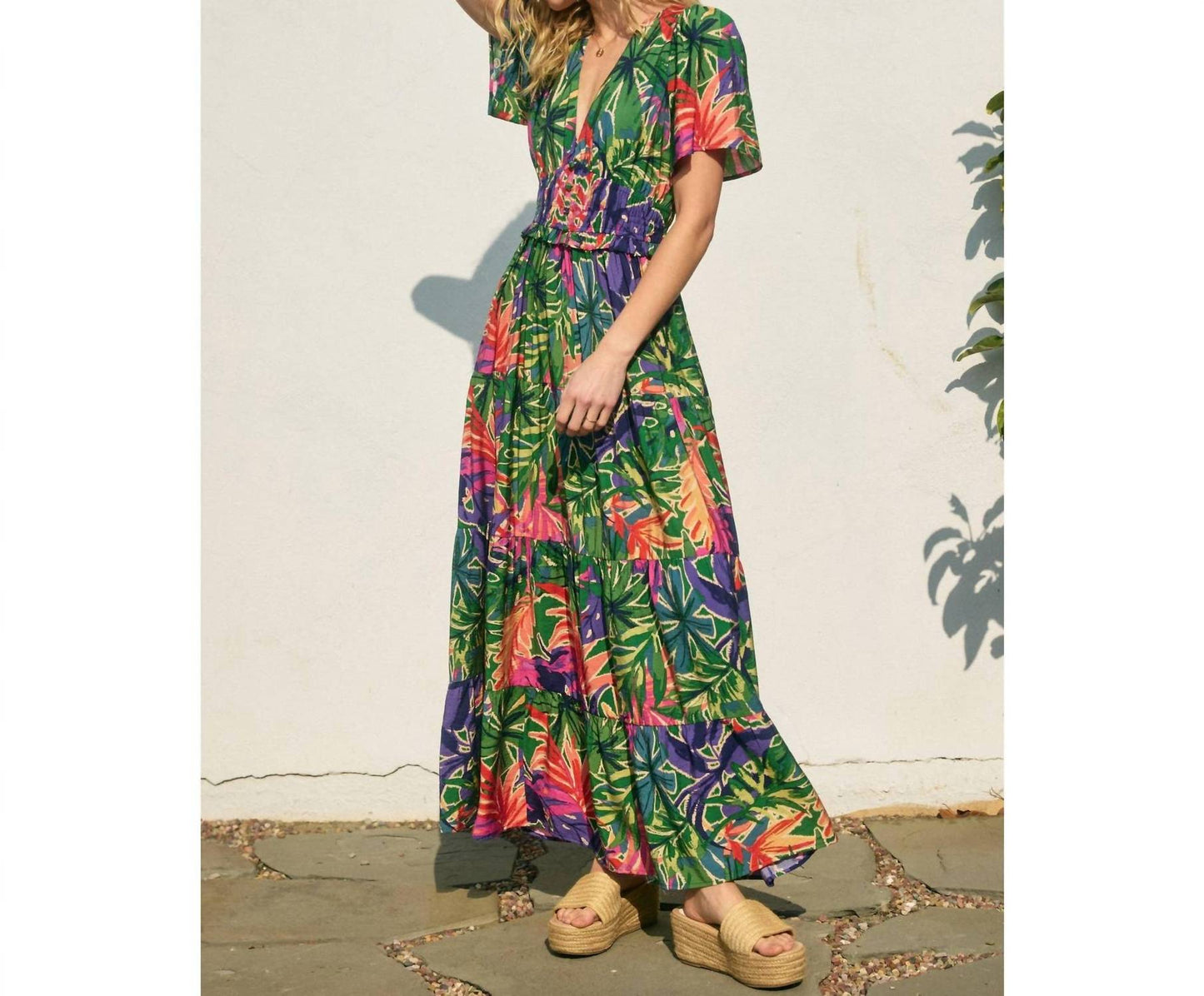 Dress Forum - Make Waves Plunging Tiered Maxi Dress
