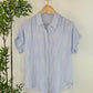 Be Cool - Women's Moody Blues Stripe Button-down Top