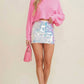 Cloud Ten - Pearl Iridescent Sequin Disc Mini Skirt