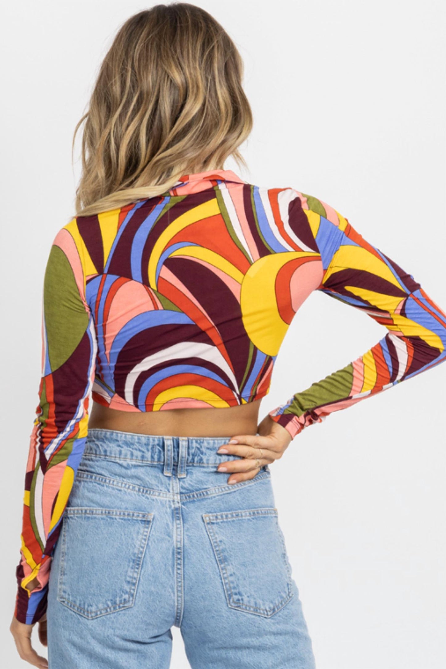 Win Win Apparel - COLLARED CROP TOP