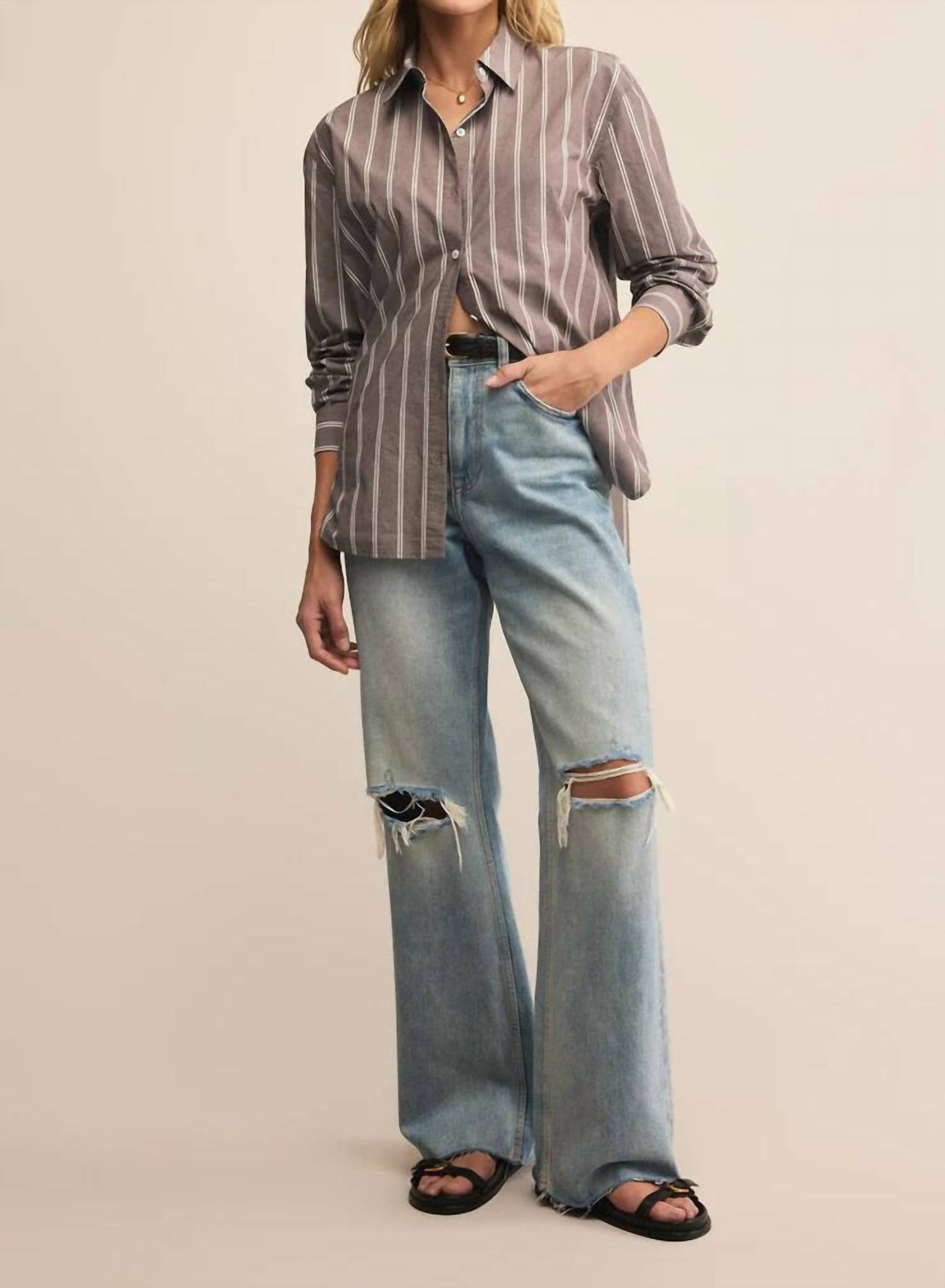 Z Supply - Seaport Striped Poplin Button Up Shirt