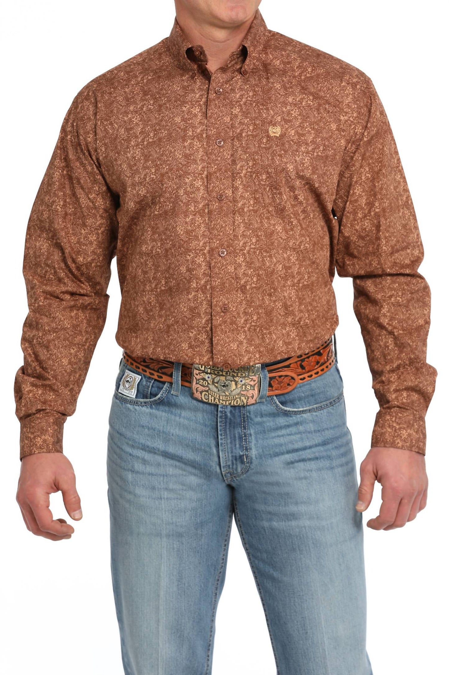 Cinch - Men's Rust Paisley Long Sleeve Shirt