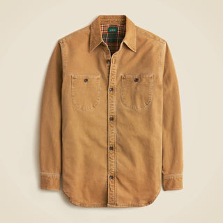 J.Crew - Jaqueta masculina de lona com forro de flanela e estampa de pato