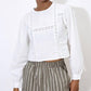 Apricot - Lace Panel Embroidered Top
