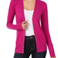 Zenana - Women's Torie Ribbed Detail Snap Button Cardigan