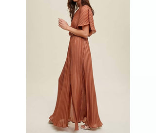 Lista de desejos - Vestido longo plissado