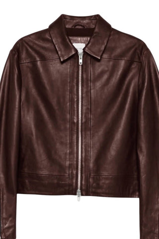 Alysi - Women's Soft Leather Bomber Jacket
