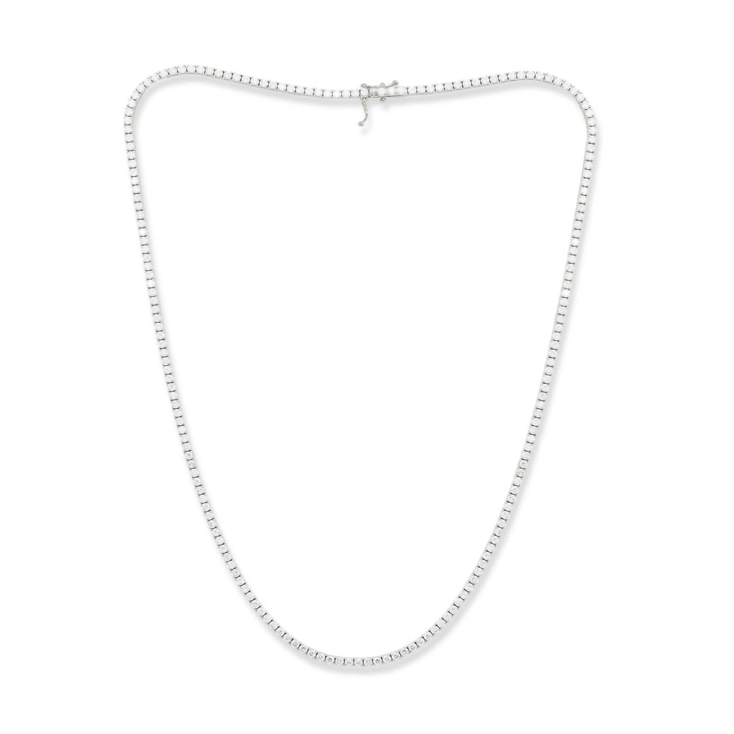 Diana M Jewels - 29.60 Cts Straight Line Lab Diamond Tennis Necklace