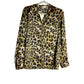See U Soon - Animal Print Satin Button Front Blouse