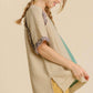 Umgee - Color Block Cotton Gauze Top