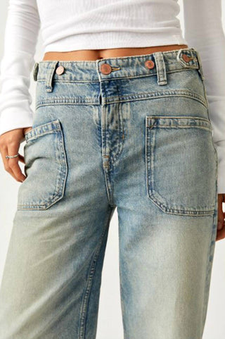 Free People - Calça Jeans Palmer com Punhos