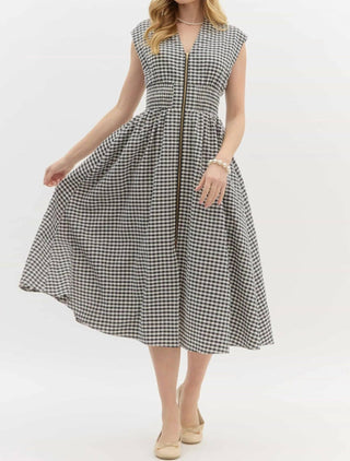 Introdução - Vestido midi xadrez Charlotte
