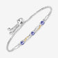 0.77 Carat Genuine Tanzanite and White Sapphire .925 Sterling Silver Bracelet