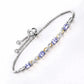 1.81 Carat Genuine Tanzanite and White Topaz .925 Sterling Silver Bracelet