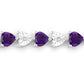 6.59 Carat Genuine Amethyst and White Diamond .925 Sterling Silver Bracelet