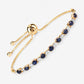 1.83 Carat Genuine Blue Sapphire and White Diamond .925 Sterling Silver Bracelet