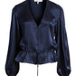 Frame - Cinched V-Neck Blouse