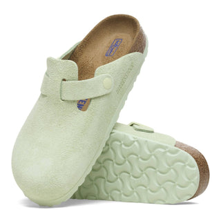 Birkenstock - Sandálias fechadas de couro e camurça Boston Soft Footbed para homens