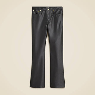 J.Crew - Calça Bootcut de Couro Sintético com Cintura Alta