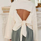 Bucketlist - Cutout Back Adjustable Tie Pullover Crop Top