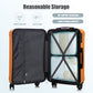 3-Piece ABS Spinner Wheel Luggage Set in Black and Orange