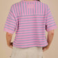 Very J - Oversized Stripe Casual Comfy Knit Top