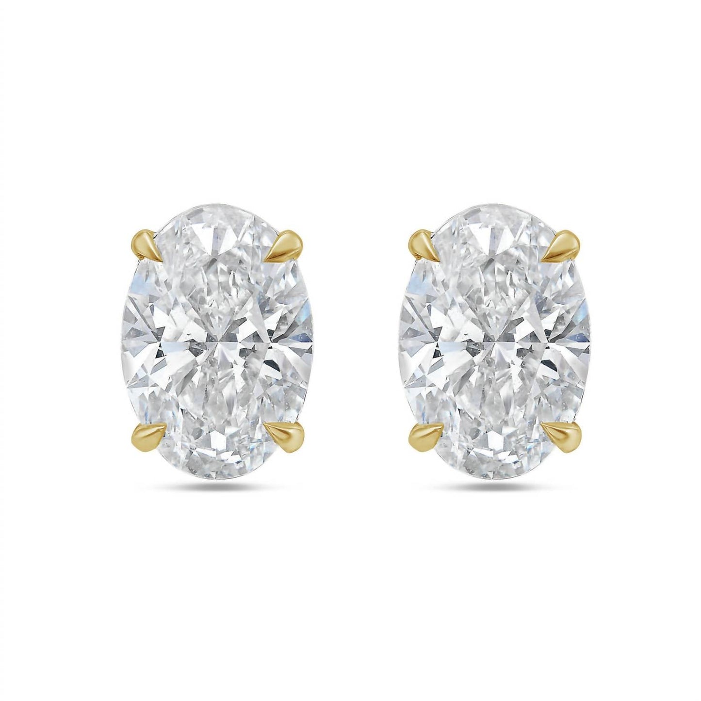 Diana M Jewels - 4.00 Cts Lab Grown Oval Cut Stud Earrings