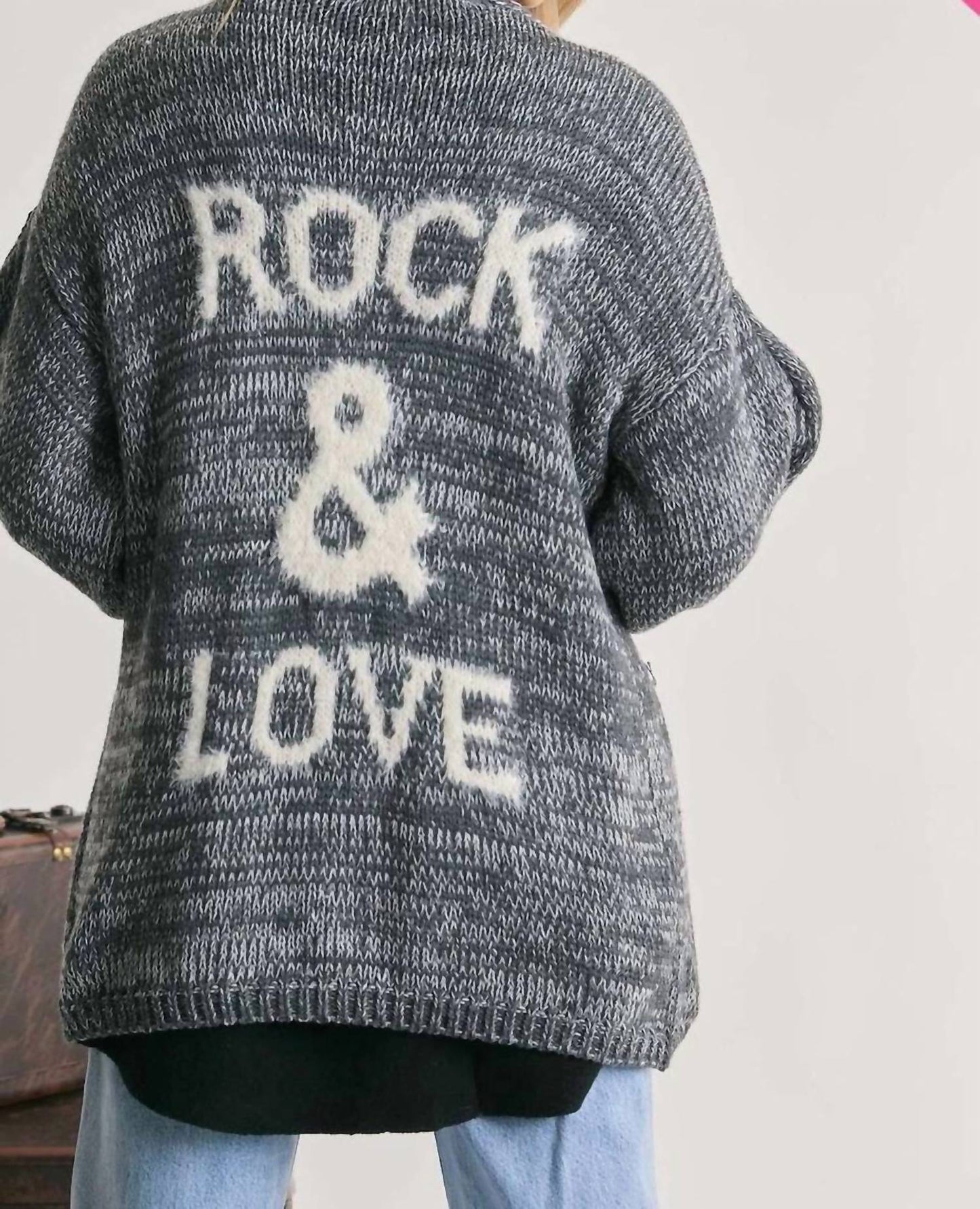 Davi & Dani - Rock & Love Oversized Cardigan With Pockets