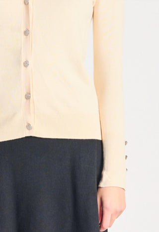 Dex - Cardigan com botões brilhantes