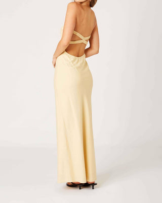 Cotton Candy - Linen Strapless Maxi Dress