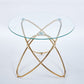 Metal Leg Dining Table With Tempered Glass Top