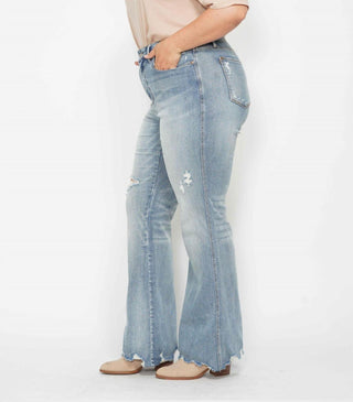 Judy Blue - Calça Jeans Flare Destroy com Controle de Barriga