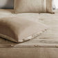 7 Piece Faux Suede Comforter Set Tan California King