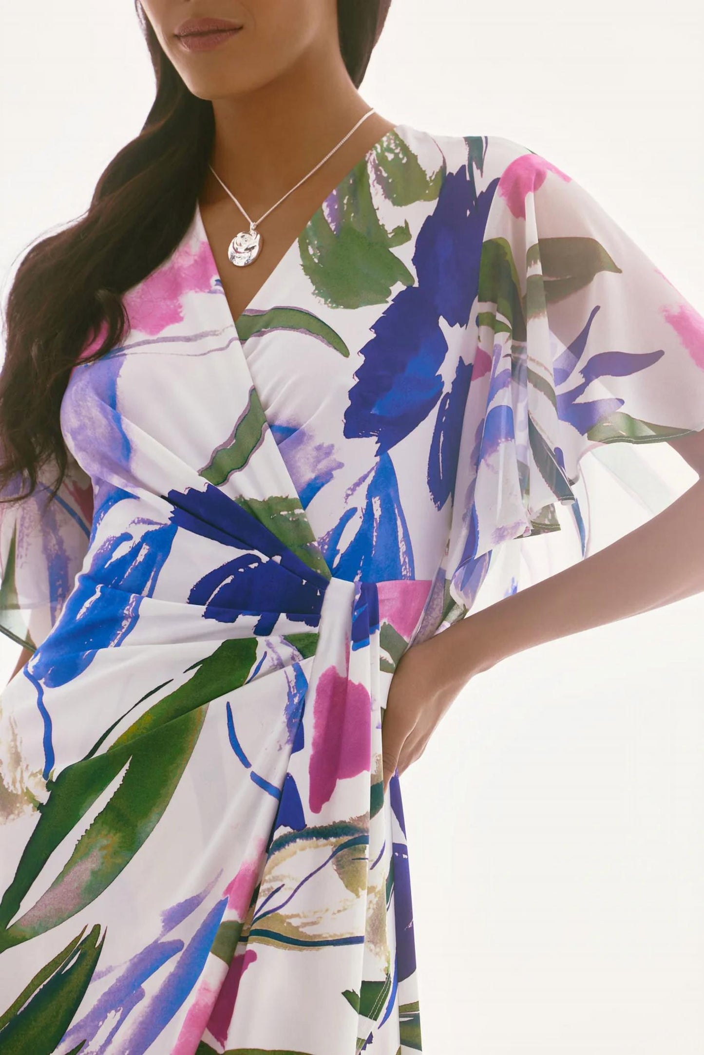 Joseph Ribkoff - Floral Print Belted Wrap Dress