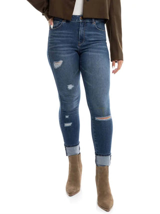 1822 Denim - Calça jeans skinny com cintura alta e punhos