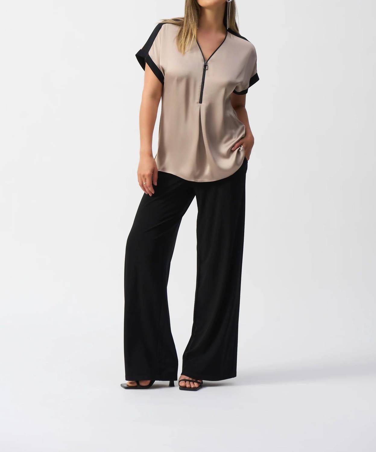 Joseph Ribkoff - Belted Pull On Wide Leg Pants