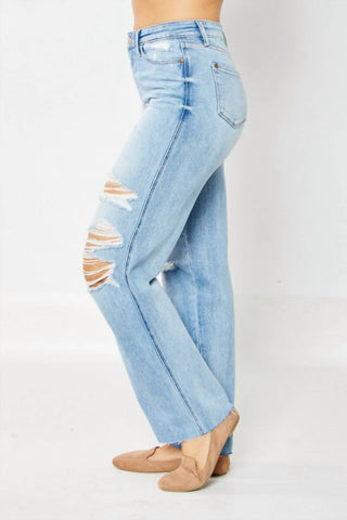Judy Blue - Rigid 90’s Destroy Straight Leg Jeans